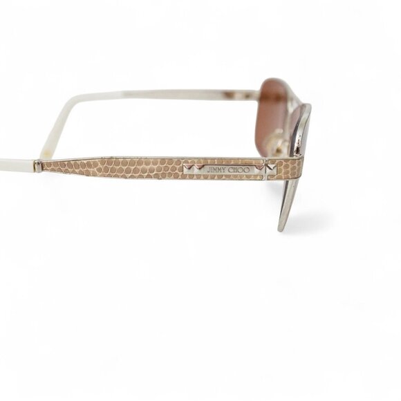 Jimmy Choo CRIS/S Navigator Pilot Style Sunglasses 3YGJD Gold/Snake 57mm - Picture 6 of 12
